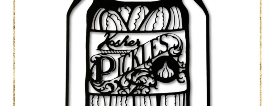 papercut art of a jar of pickles