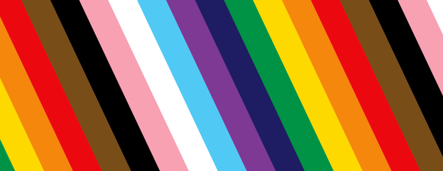 Rainbow backdrop with diagonal stripes
