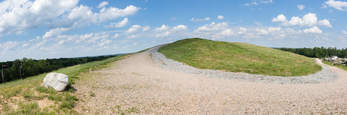 Curved section of Top of Hill Trail showing the actual top of the hill