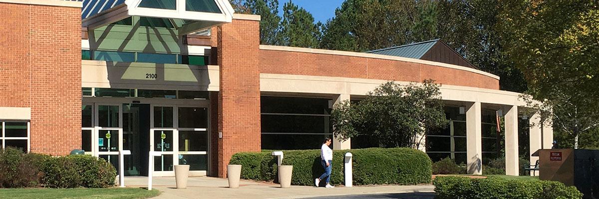 A picture of the front of Eva Perry Regional Library