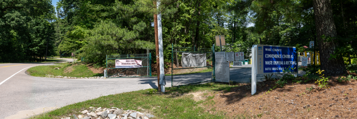 driveway, gate and entrance sign for convenience center