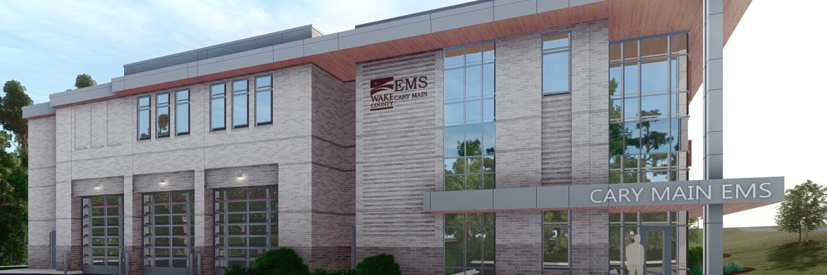 Cary Main EMS Front Entrance from Parking Lot
