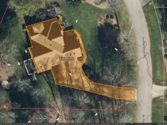Map of impervious surface of house