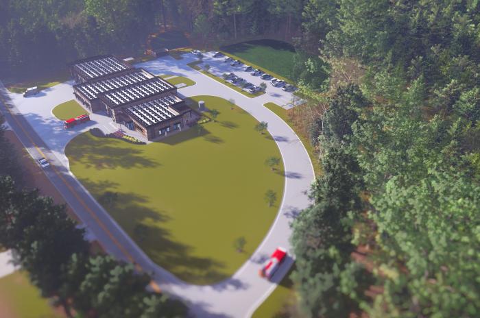 Wendell North Public Safety Station Aerial View of Site