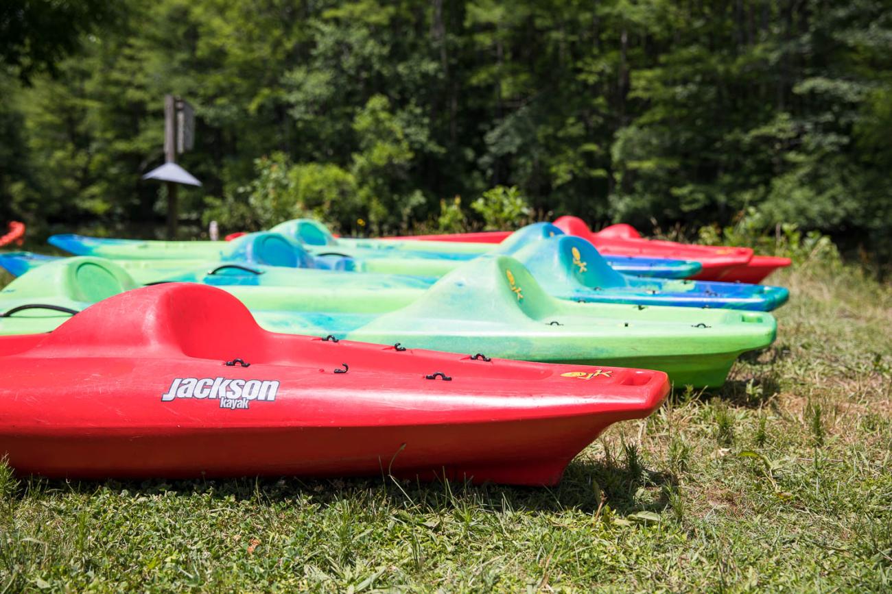 Series of kayaks for renting