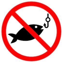 Sorry, no Gone Fishing excuse today. Remind patrons that there is No  Fishing in your lake. - fishing sign no fishing sign K-5336