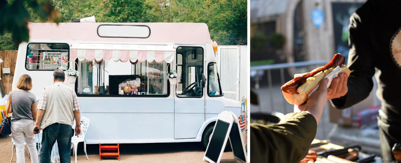 Food truck and hot dog stand