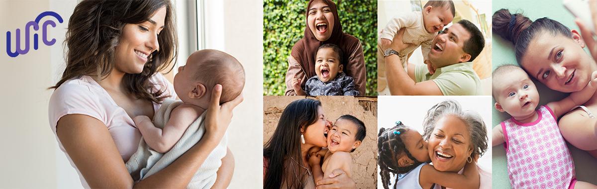 Collage of mothers and infants