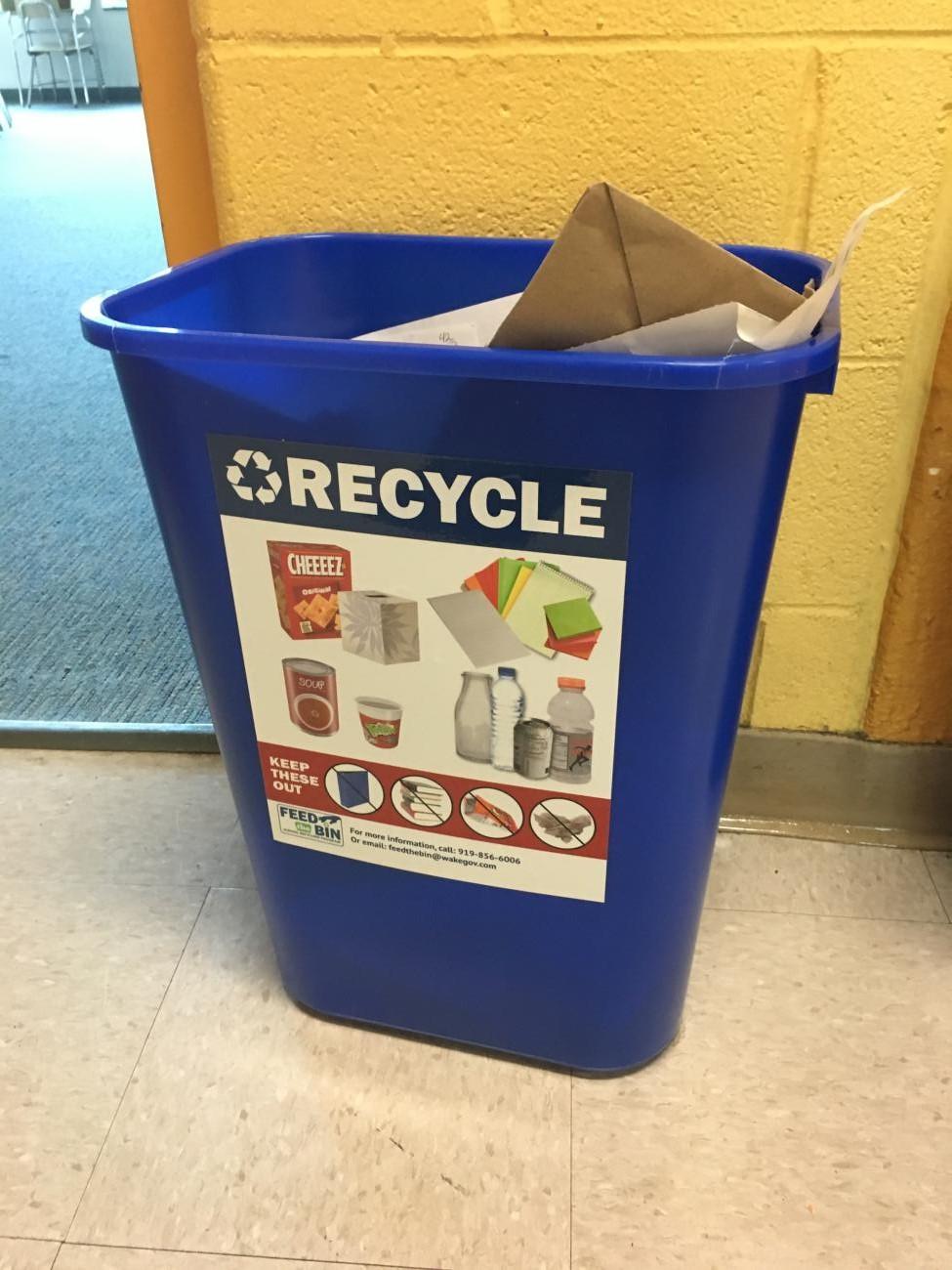 Blue Classroom Recycling Bin