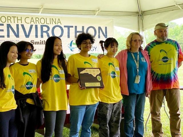 Winning team members and advisors from Enloe High School's winning Envirothon team, Subchronic Exposure