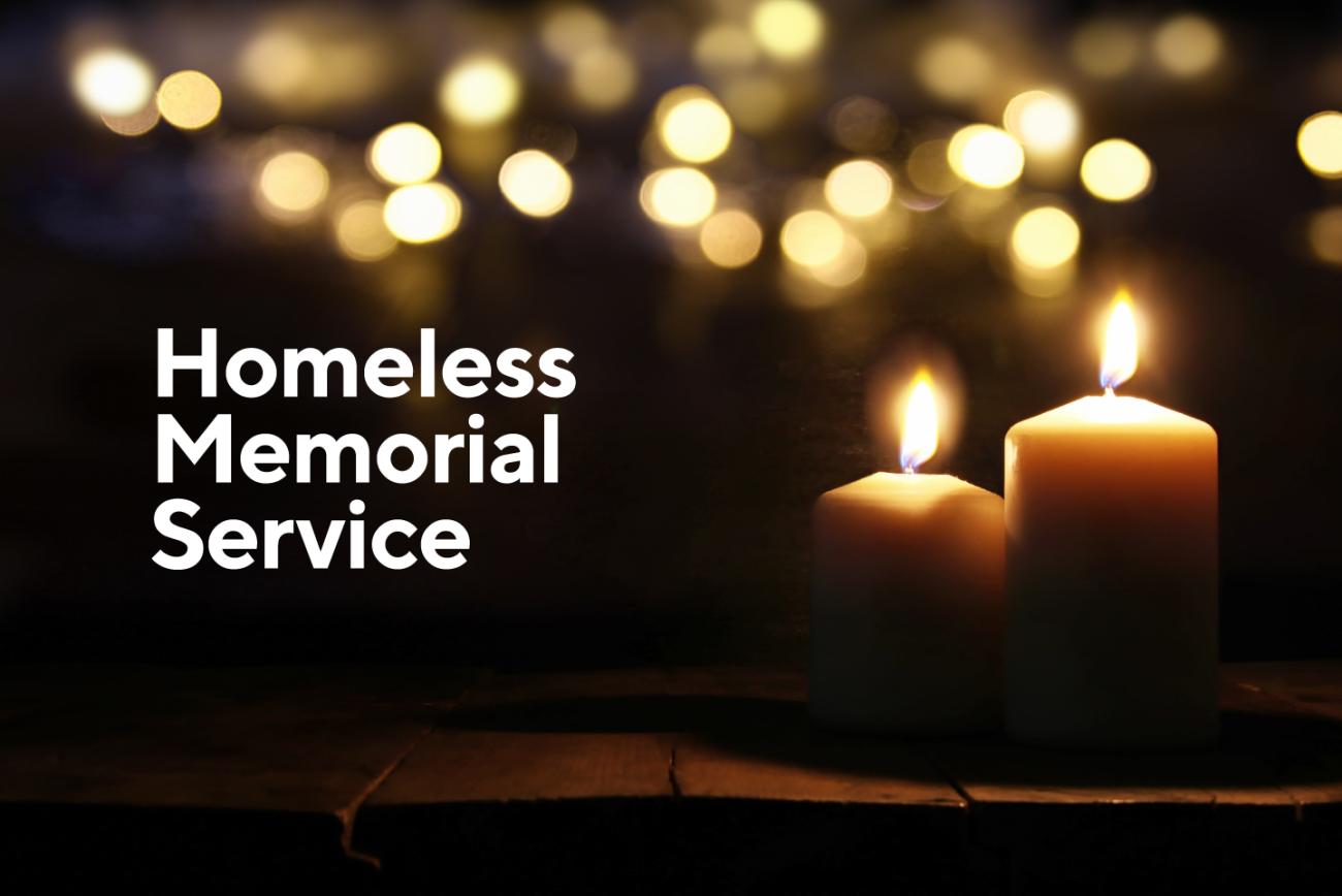 Homeless memorial Service with candles 