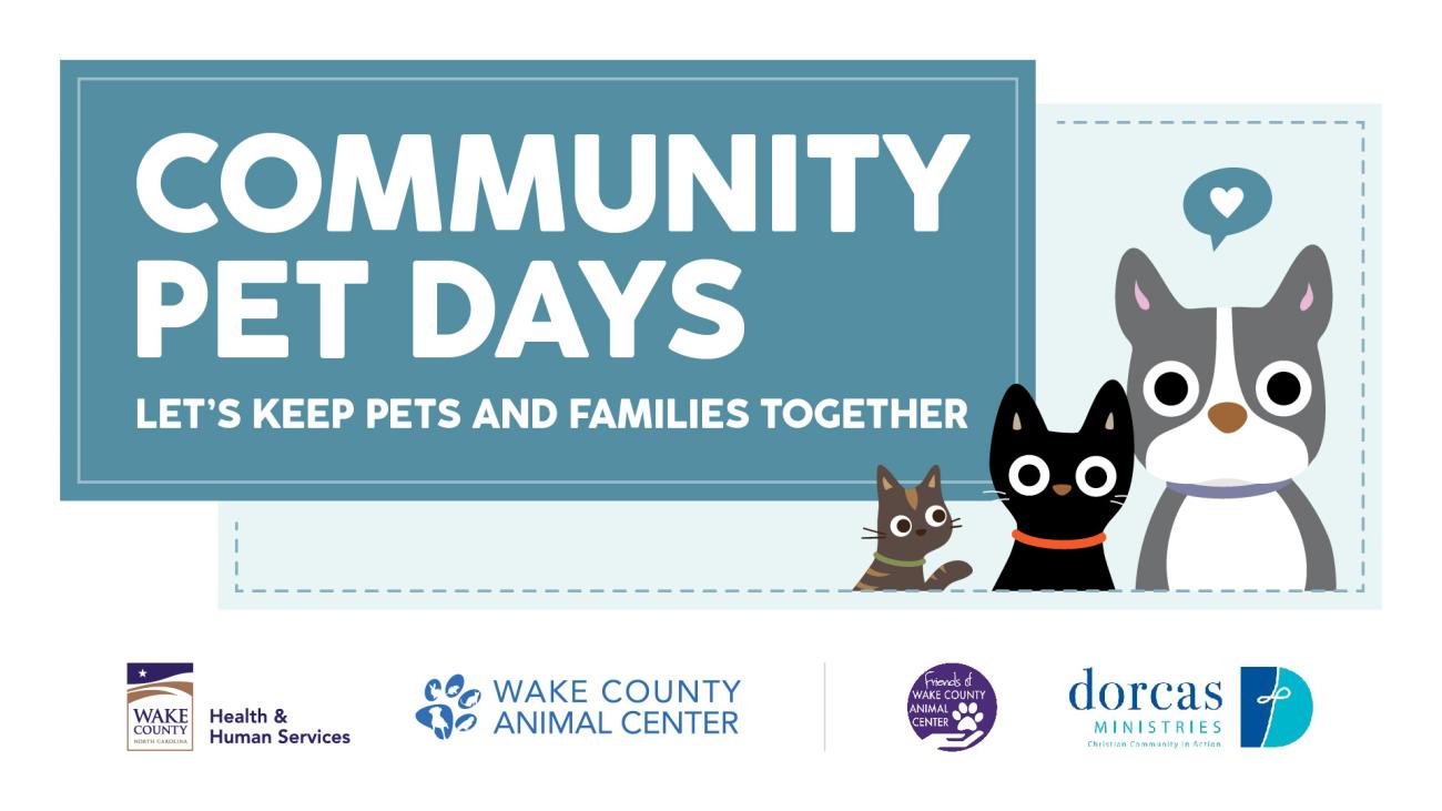 Community Pet Days: Let's keep pets and families together, with Kitty and Pitty illustrations