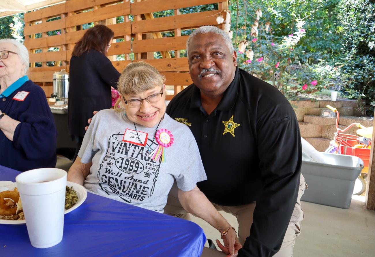 Sheriff Willie Rowe with a Citizen Well Check Program member