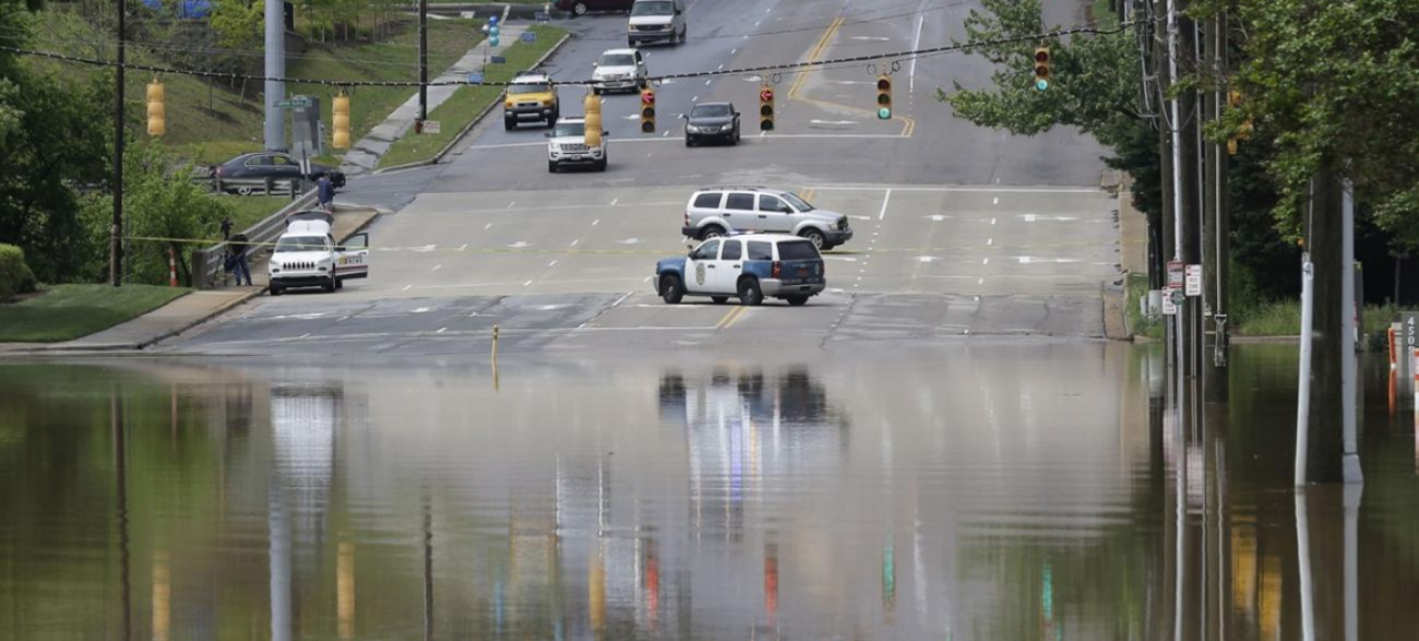 Flooding at Crabtree Valley