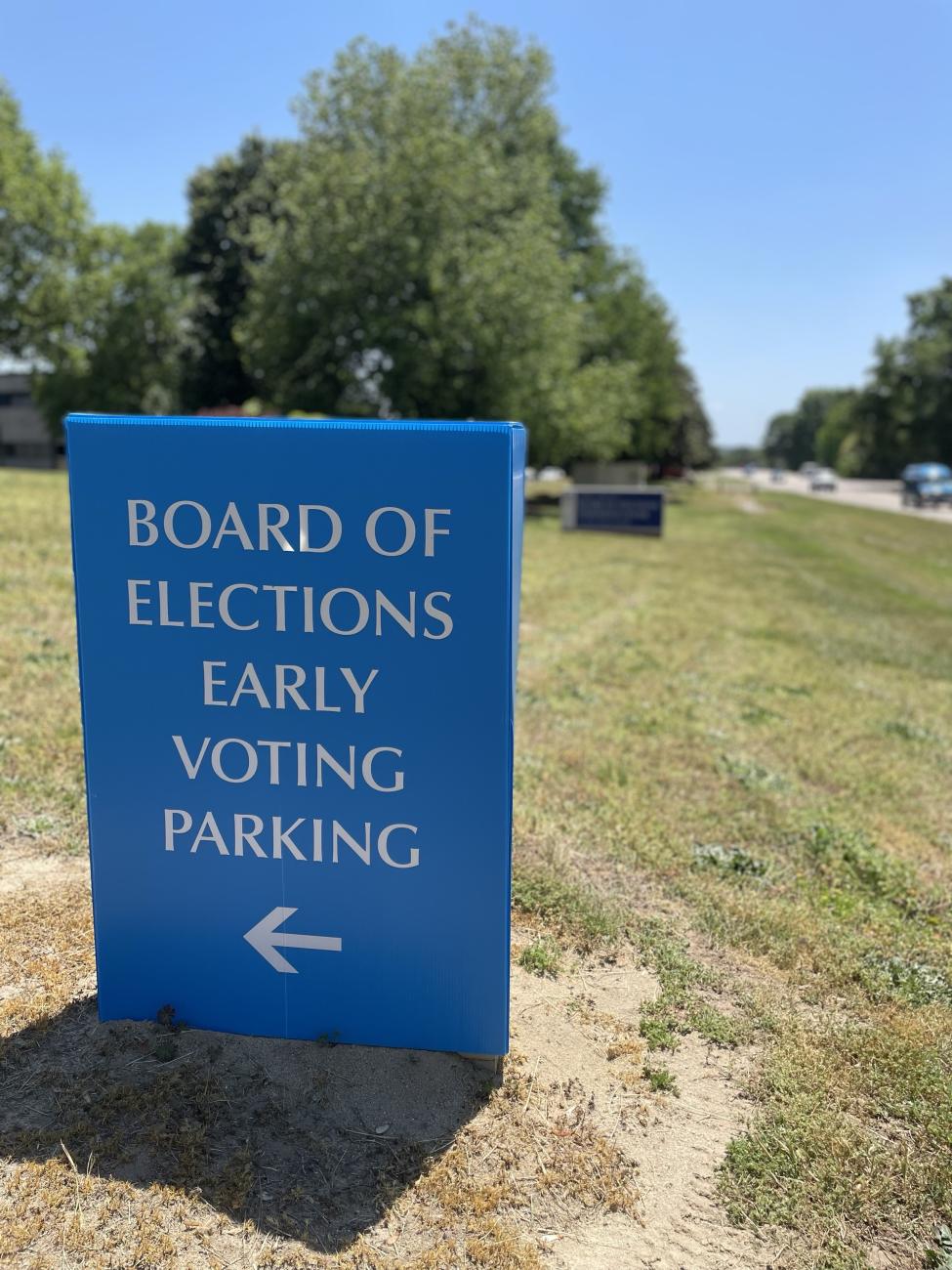 Board of Elections Early Voting parking sign