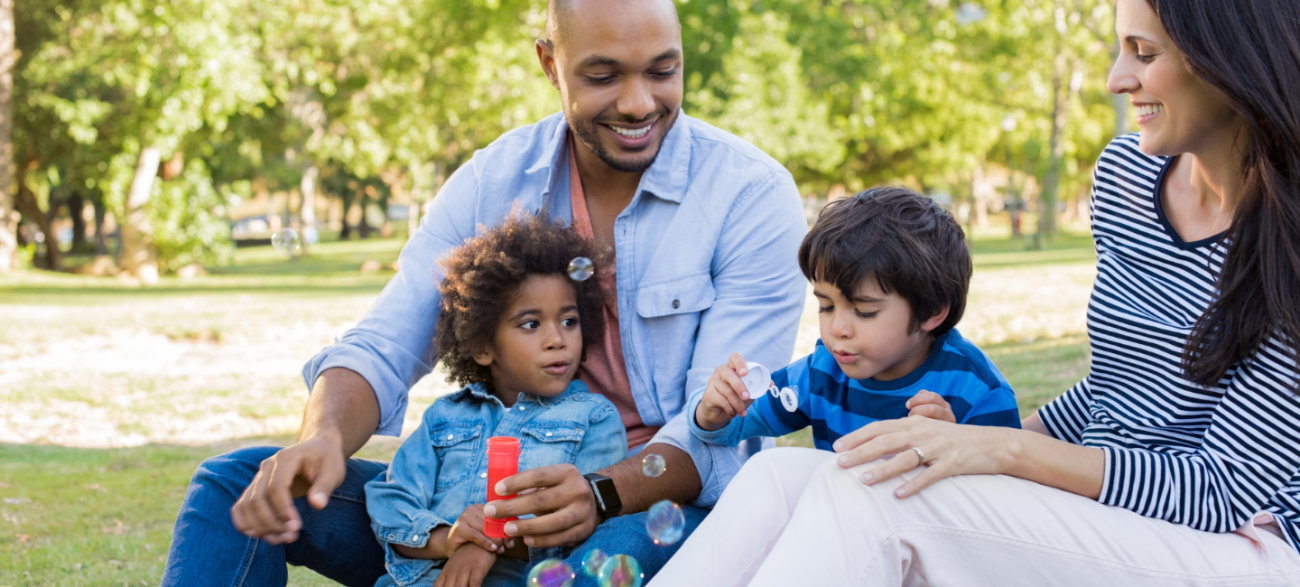 Happy family at park