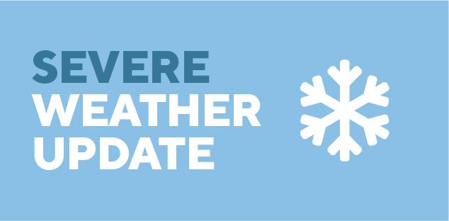 severe weather update, with snowflake