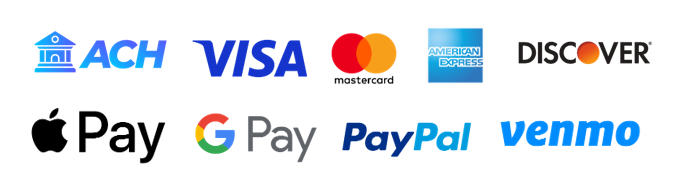 Icons of online payment options available for State Fair vendors to pay their Prepared Food and Beverage tax.