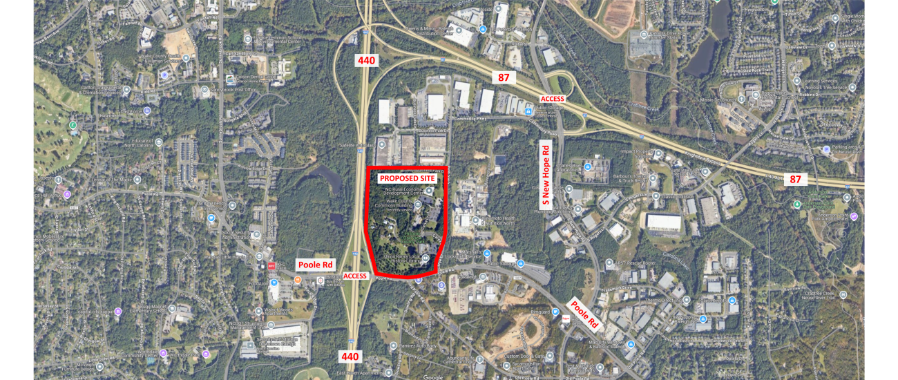 aerial view of proposed site
