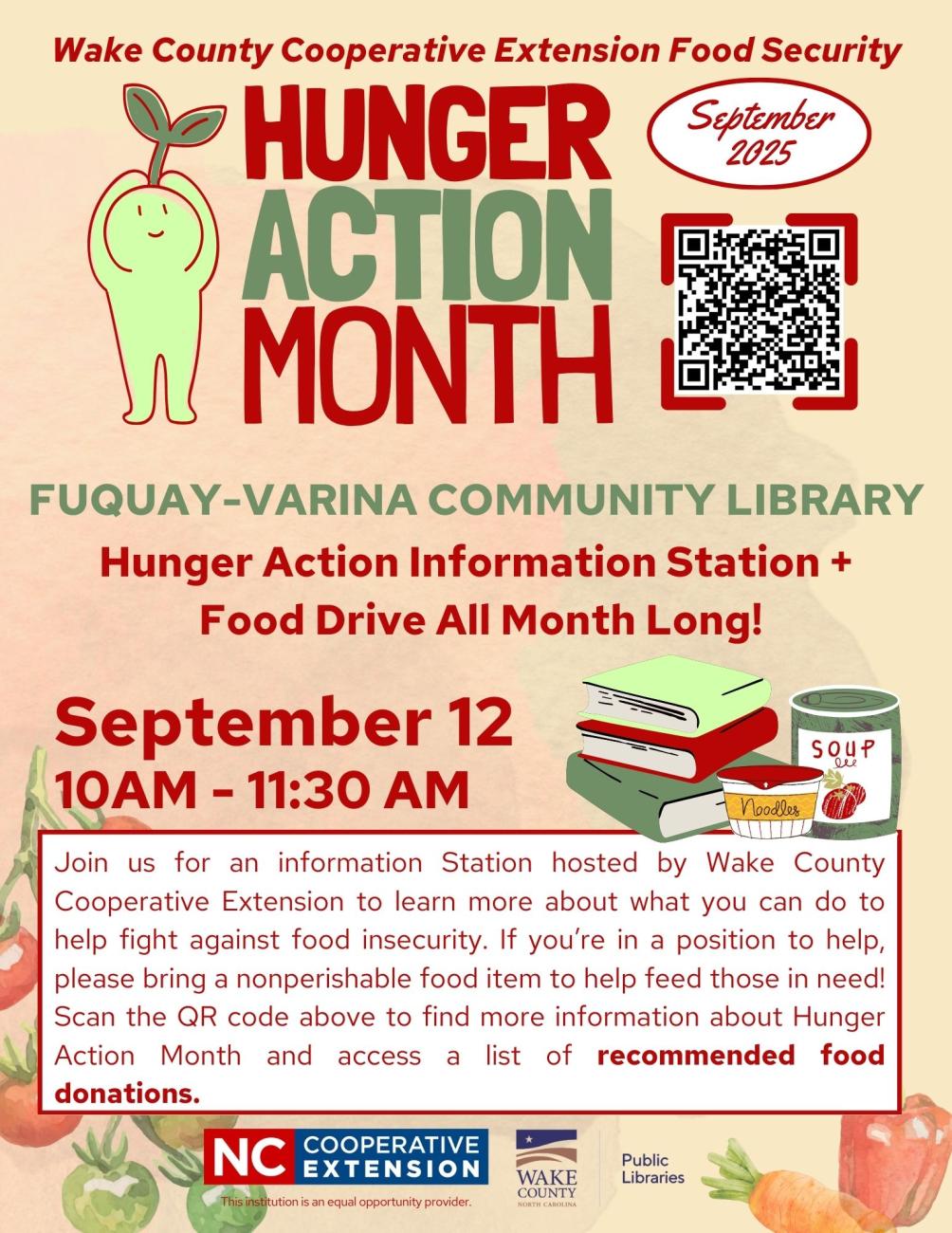 hunger action month fuquay flyer