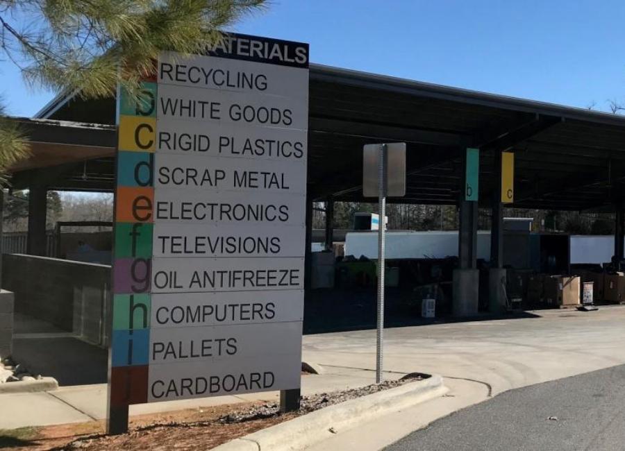 Colorful Sign at Multi-Material Recycling Facility