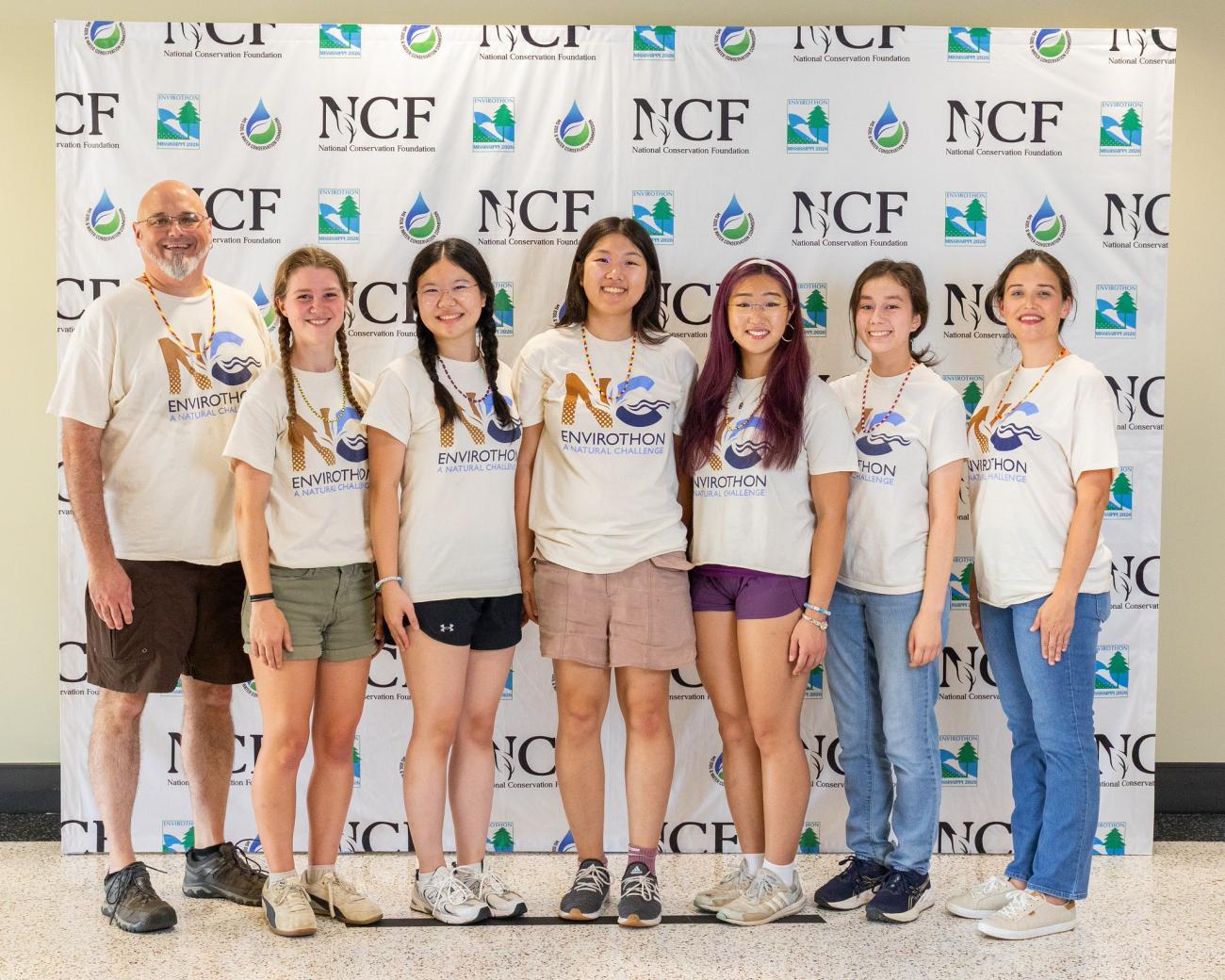 Wake County students and coaches pose together at the National Conservation Foundation Envirothon competition.