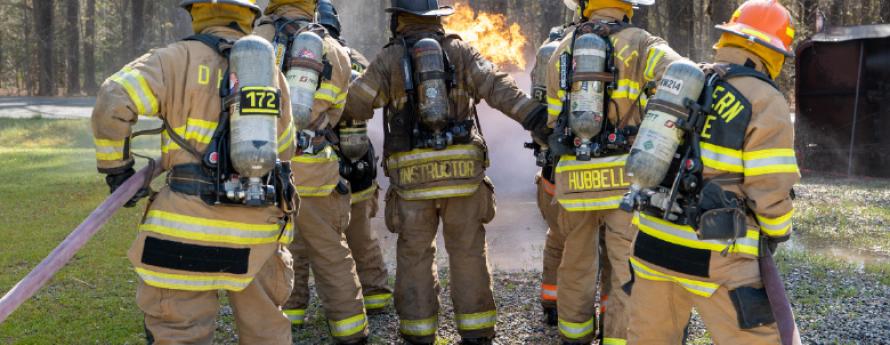 Firefighters training