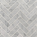Carrara White 1x3 Herringbone Polished