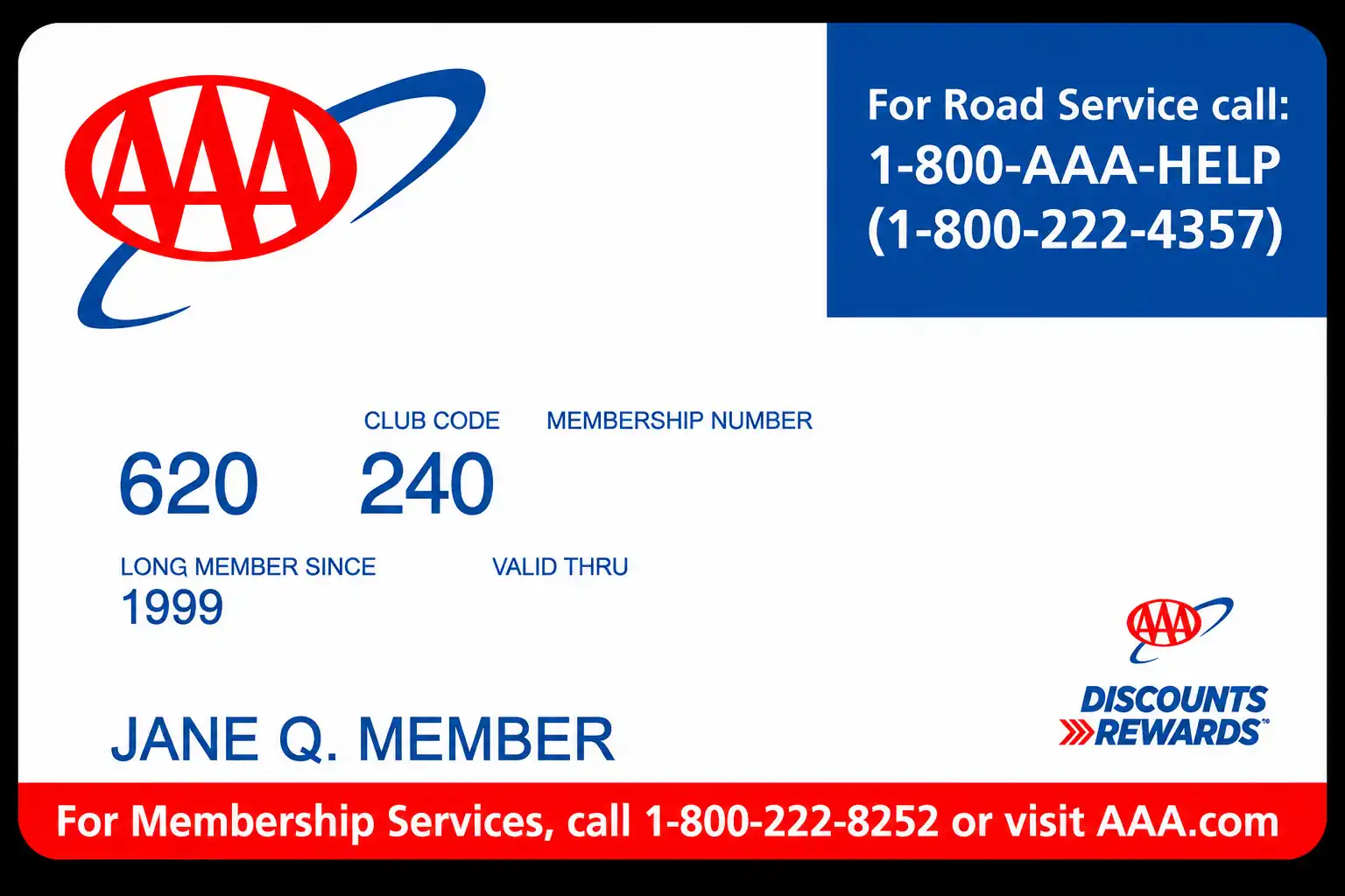 AAA membership card