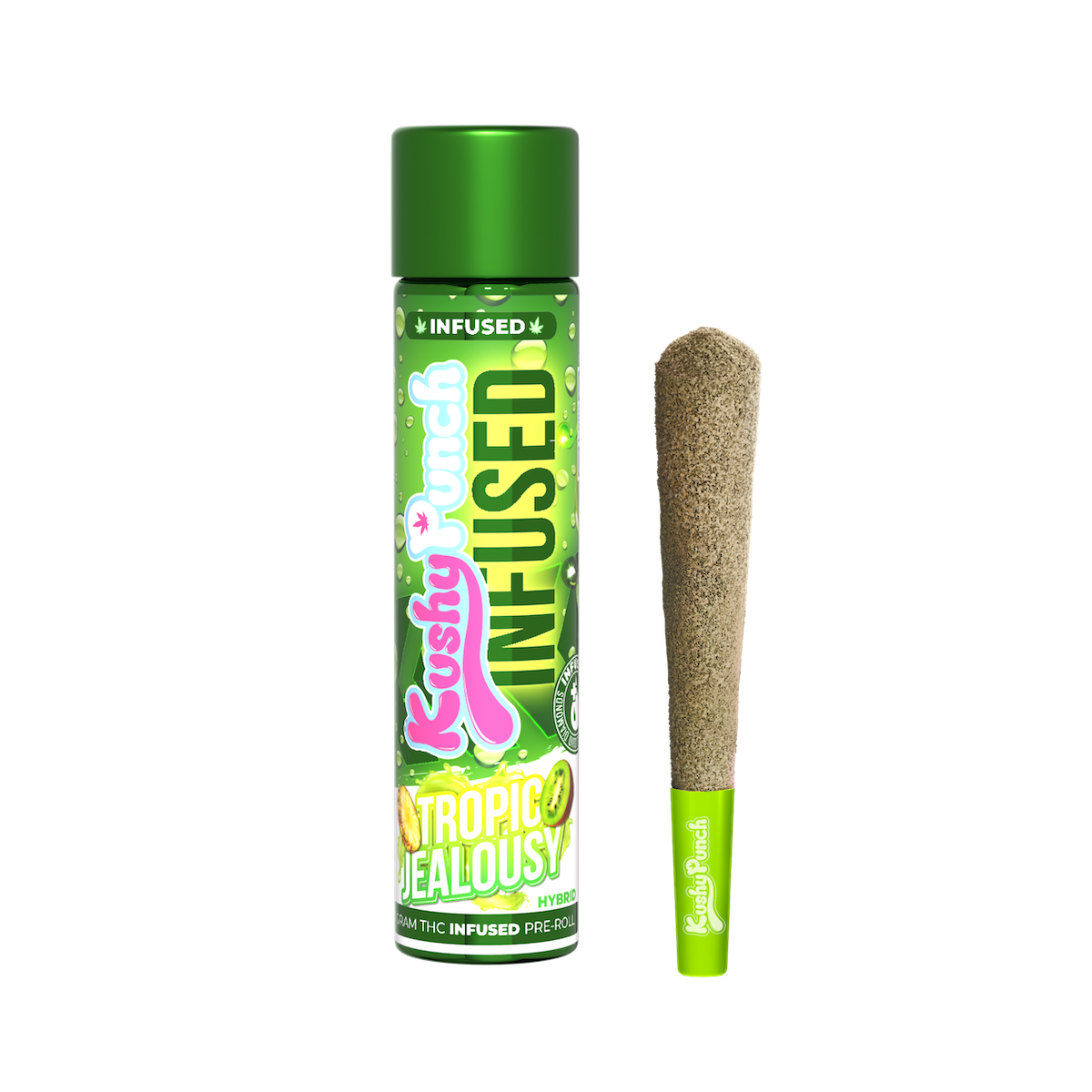 Photograph of product: 1g Tropic Jealousy (Hybrid) Live Resin & Diamond Infused Pre-roll TH-oui:37% $20