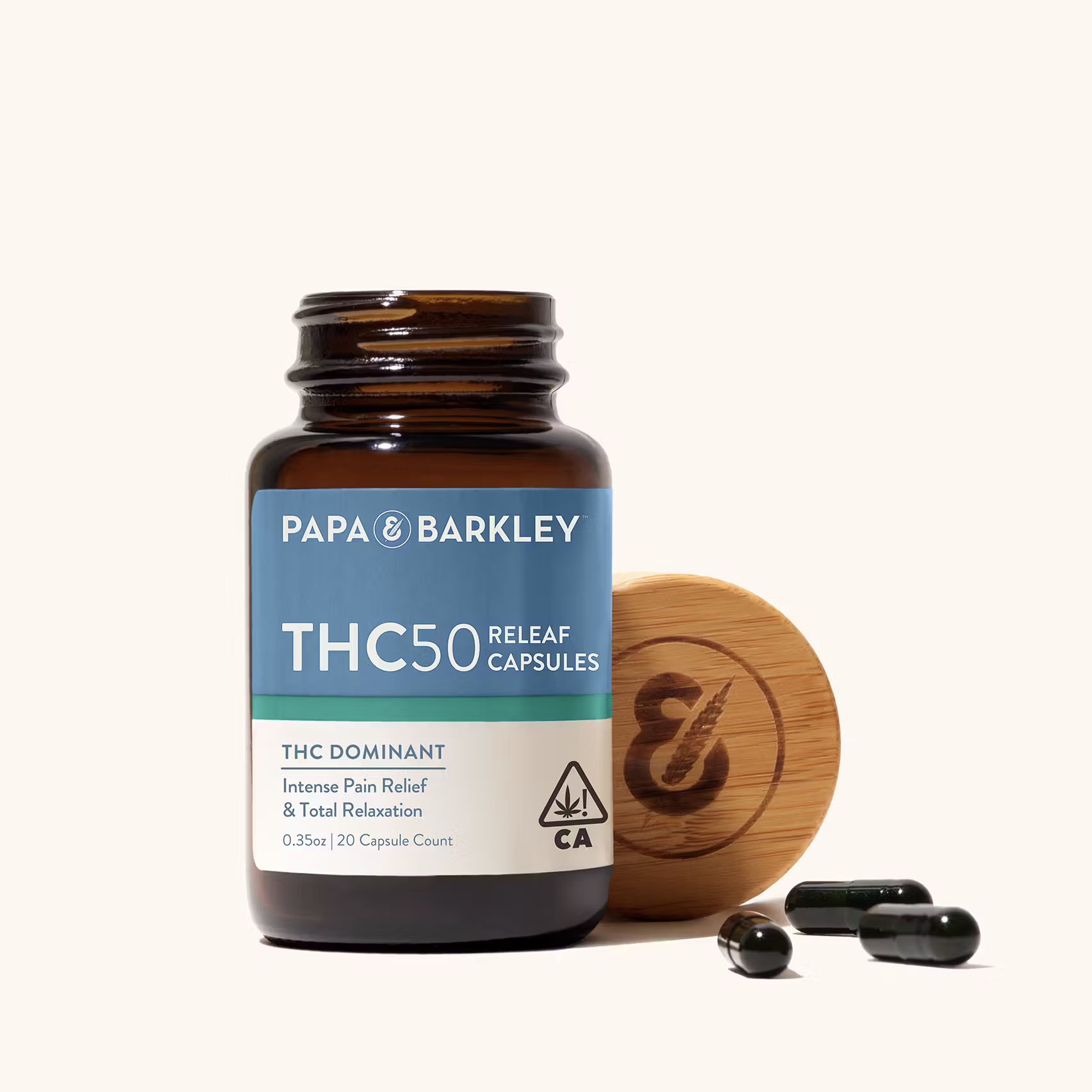 Photograph of product: PAPA & BARKLEY - TH-oui50 RELEAF CAPSULES 50MG
