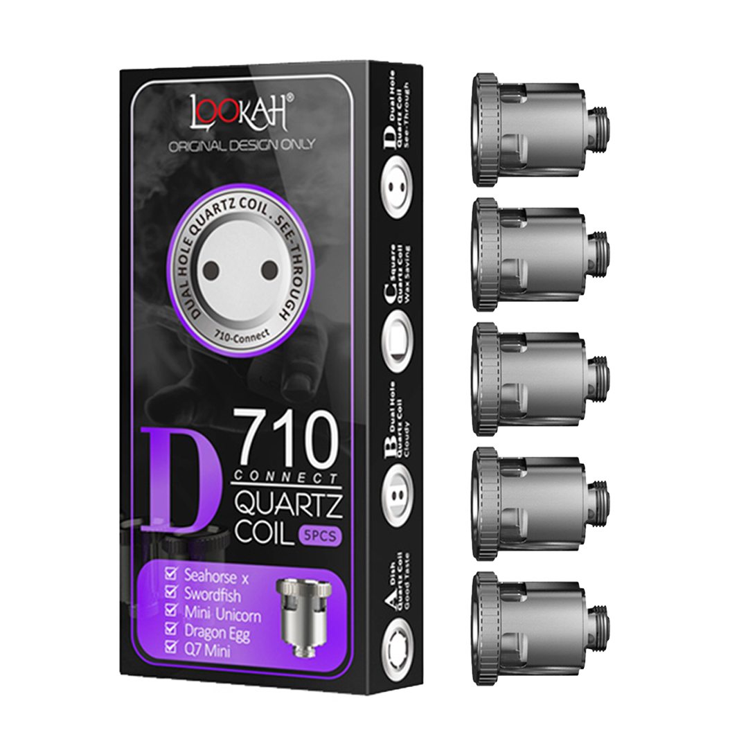 Photograph of product: Lookah - 710 Quartz Coils - Dual Hole Quartz - See-Through