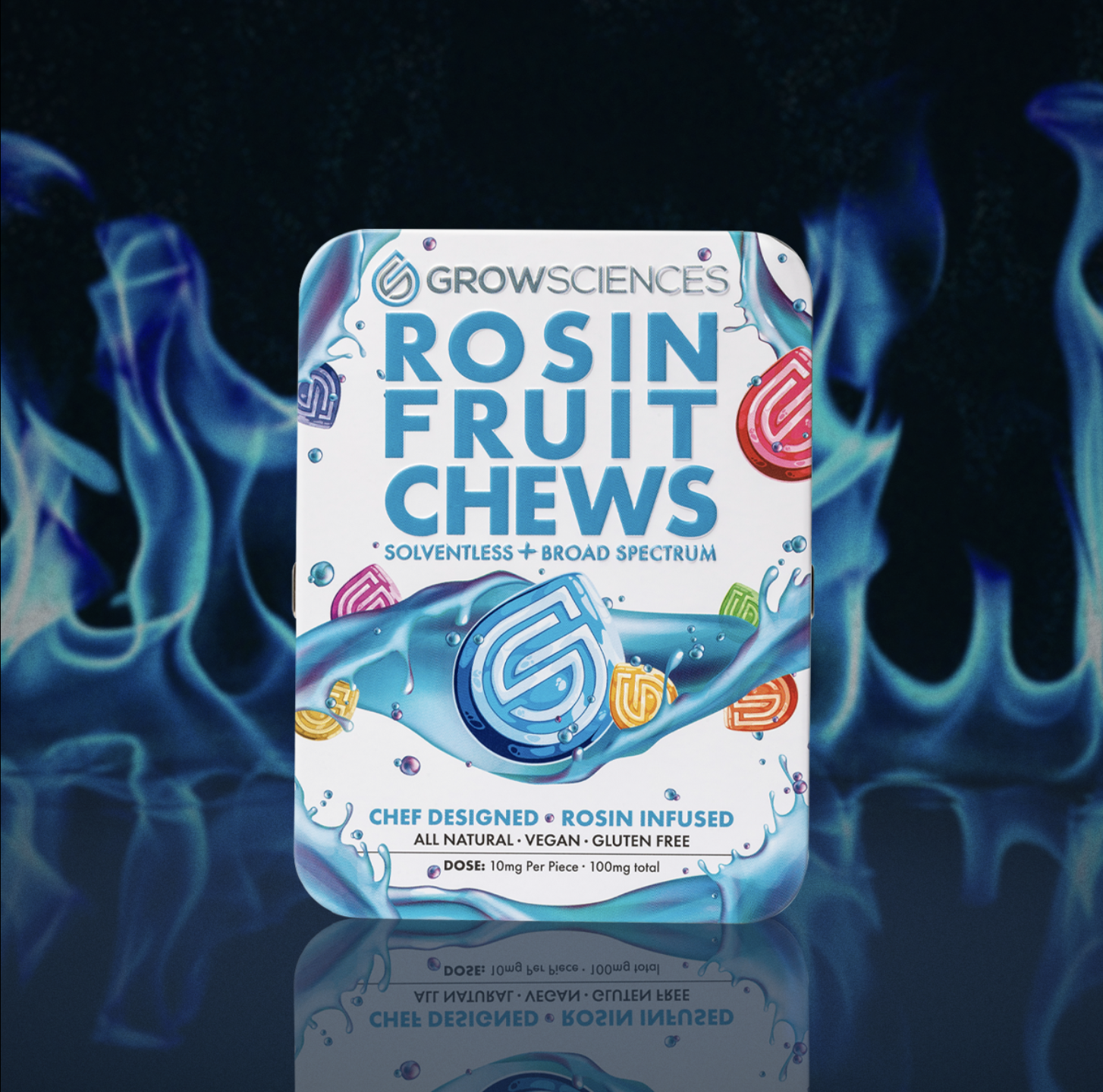 Photograph of product: GROW SCIENCES PINK GRAPEFRUIT 10PK ROSIN FRUIT CHEWS 100MG