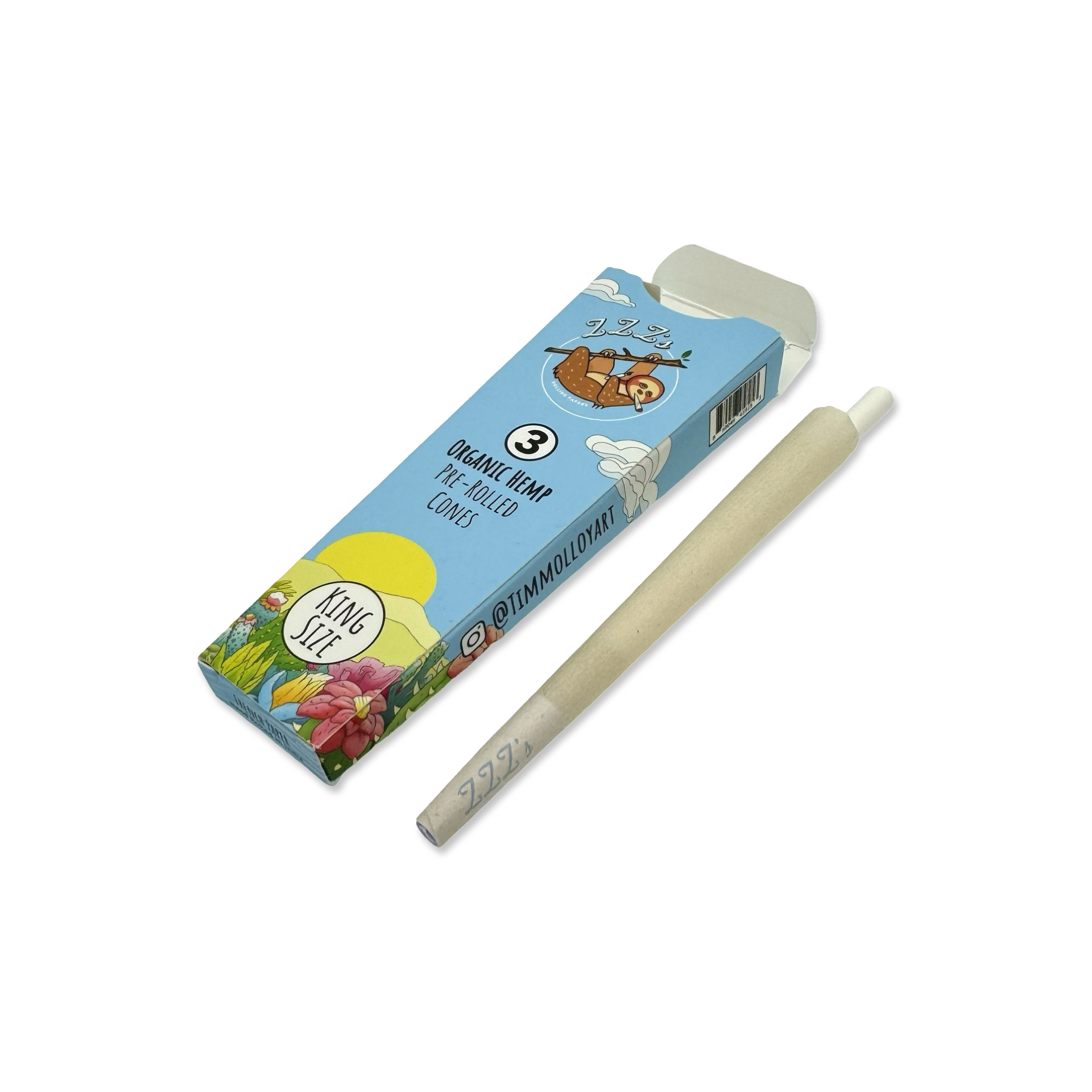 Photograph of product: Zzz's Collective   Stoner Sloth   King Size Cones & Tips