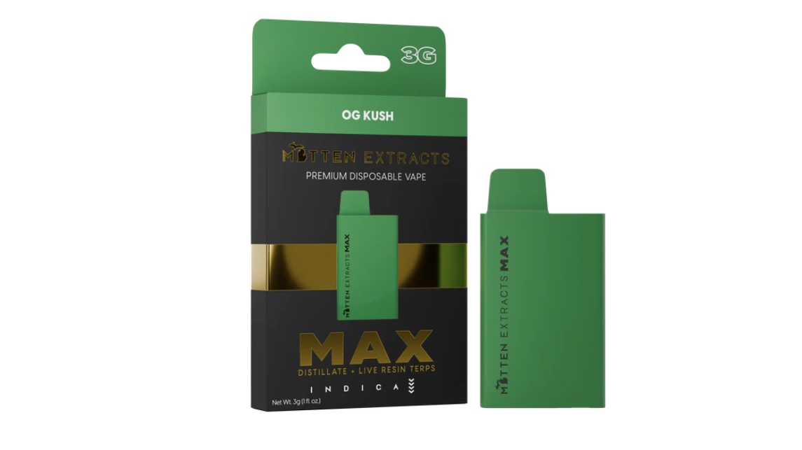 Photograph of product: AU Mitten: OG Kush (I) 3G Disposable