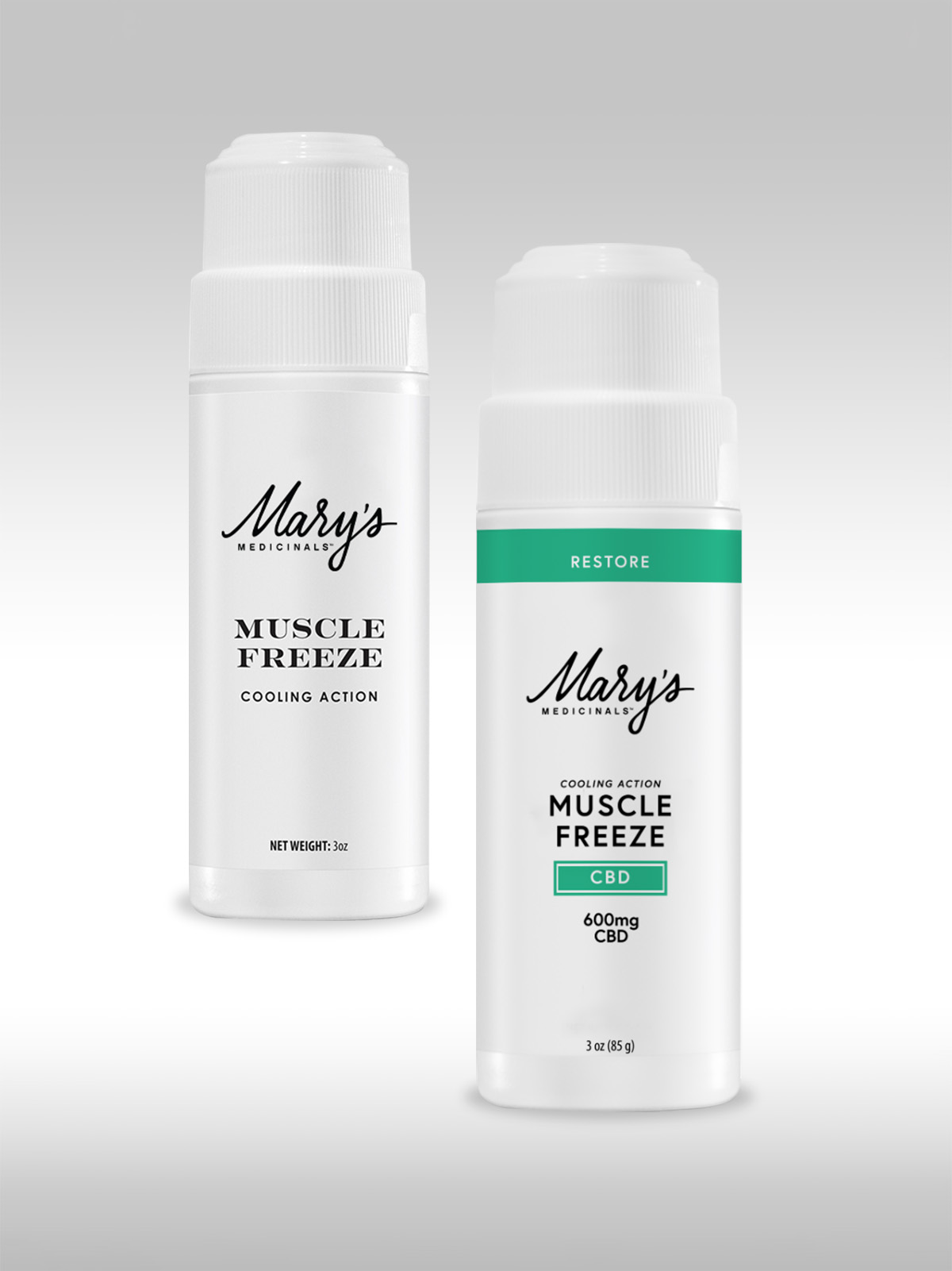 Photograph of product: MARYS MEDICINALS: RESTORE MUSCLE FREEZE 8:1 CBD:TH-oui 3OZ