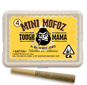 Photograph of product: D. Tough Mama MiniMofoz 4pk x .65g Solventless Infused Pre Rolls - Malawi Gold - 