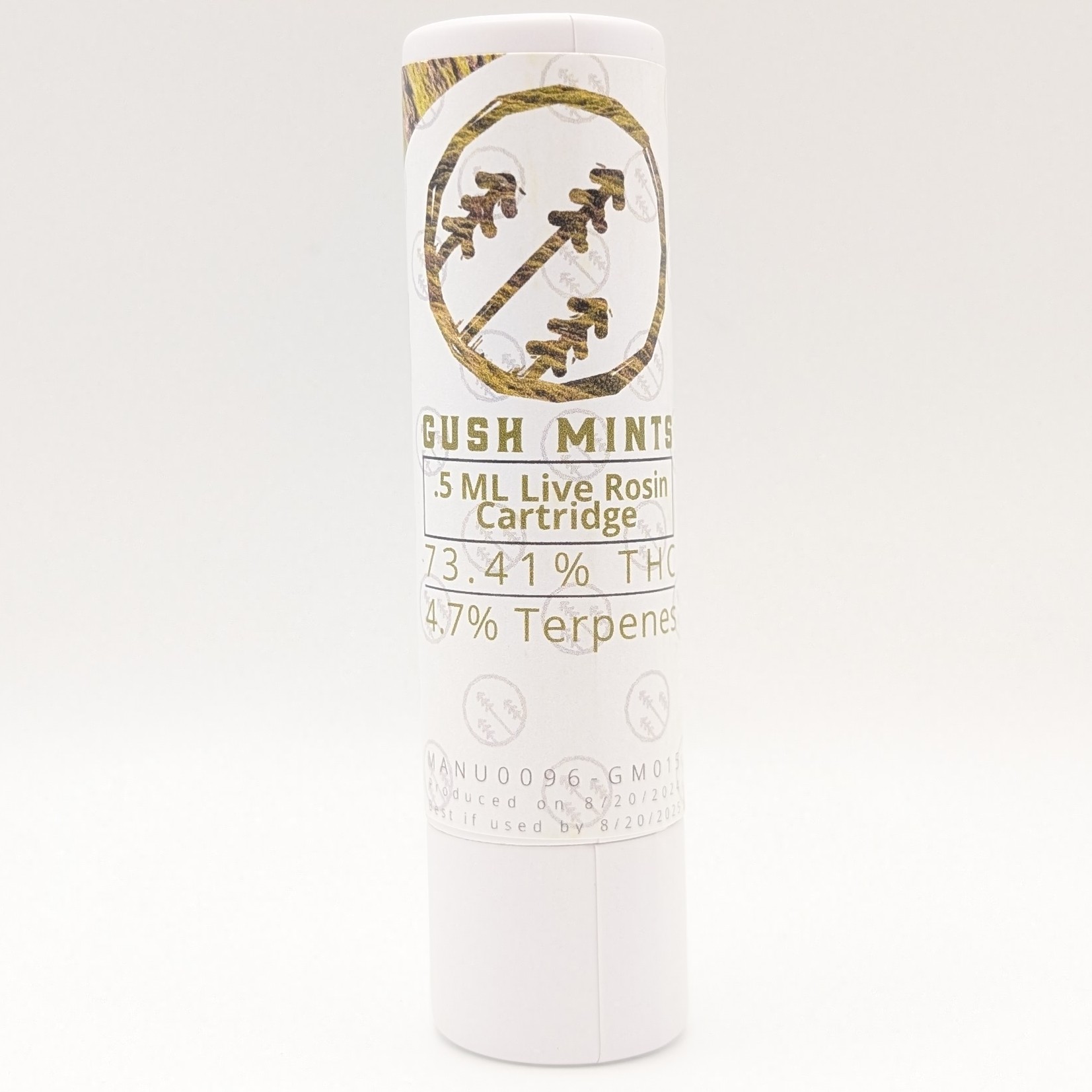 Photograph of product: Gush Mints .5g Live Rosin Cart