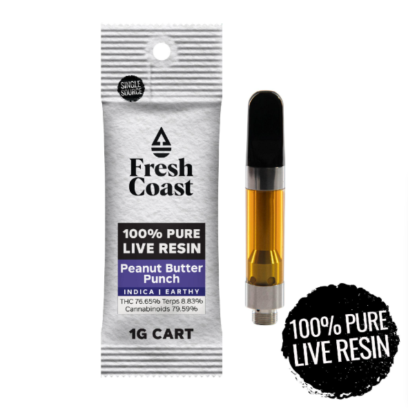 Photograph of product: Peanut Butter Punch | Pure Live Resin 510 Thread | Fresh Coast