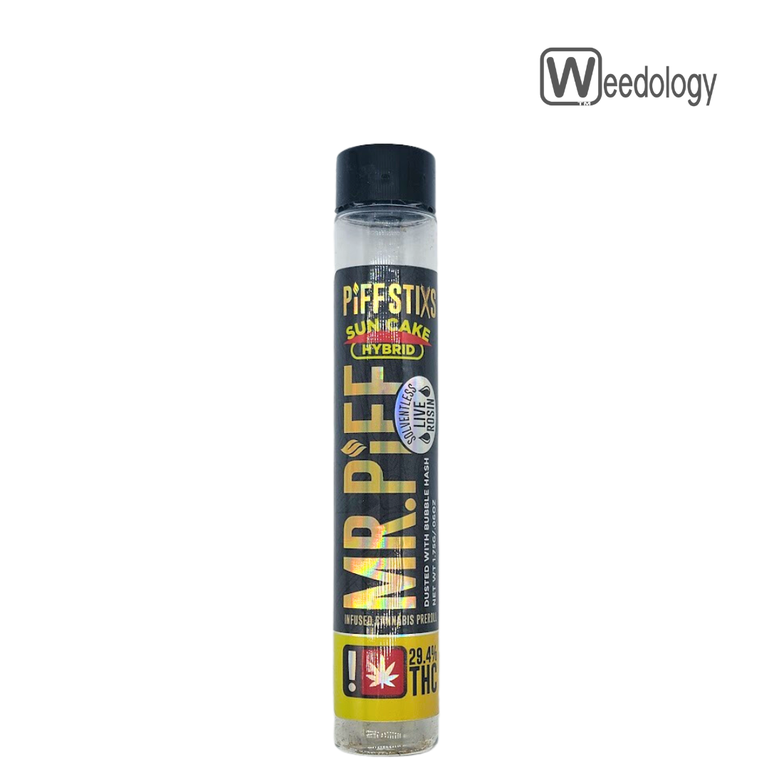 Photograph of product: Mr Piffs Single 1.5g SUN CAKE Infused Pre-Roll