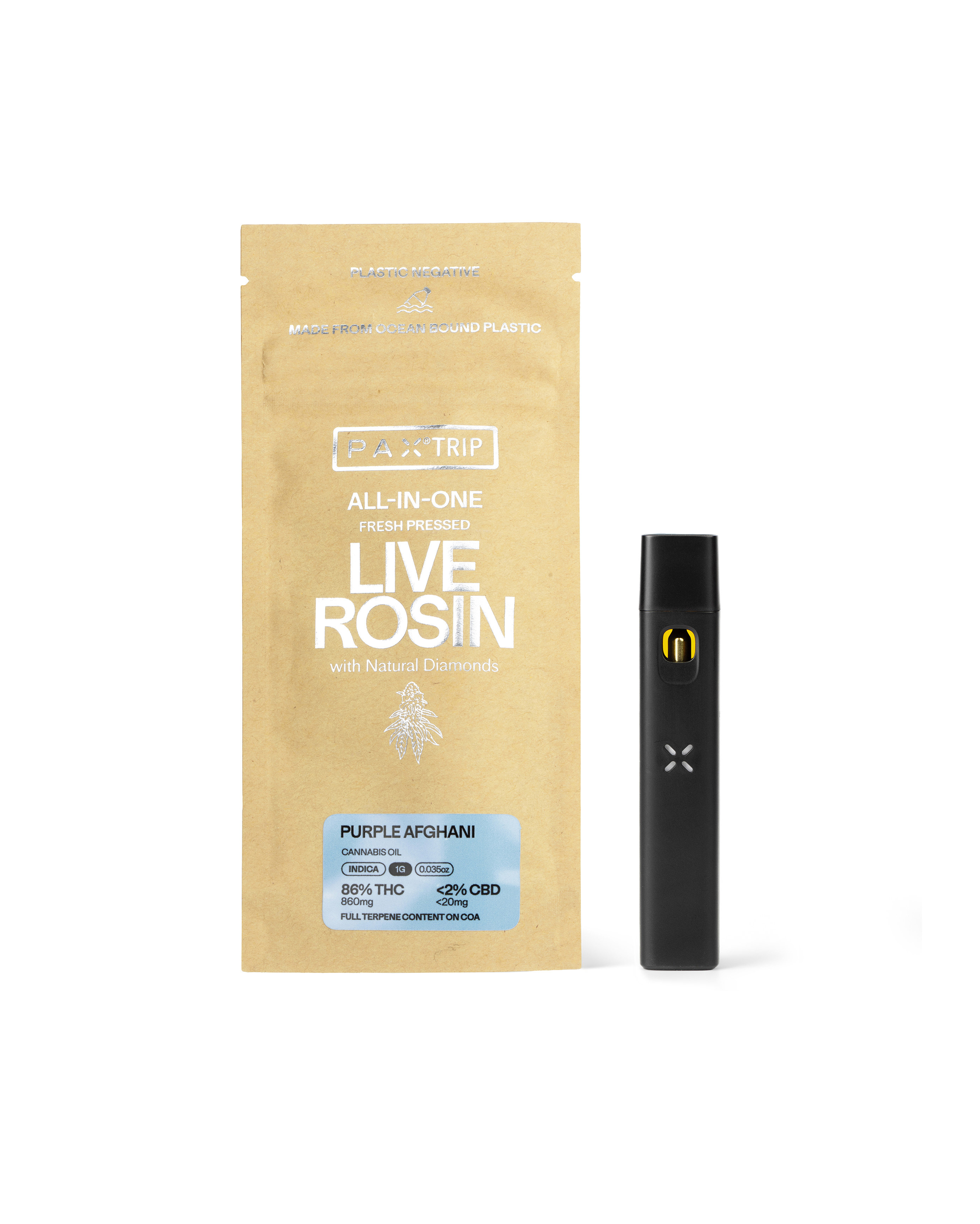 Photograph of Product: Live Rosin PURPLE AFGHANI Trip | 1 g AIO