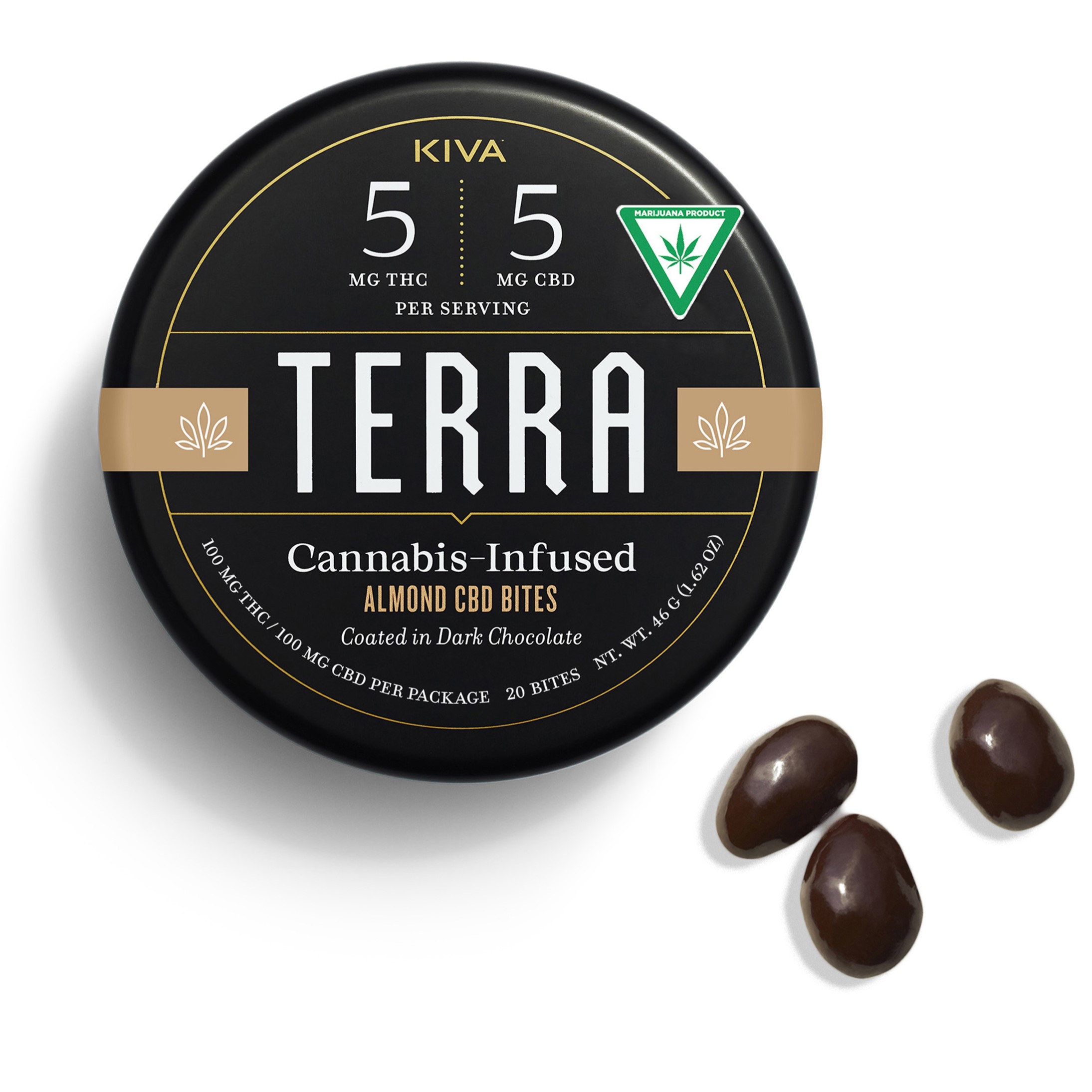 Photograph of product: Terra Bites Almond 100mg TH-oui | 100mg CBD