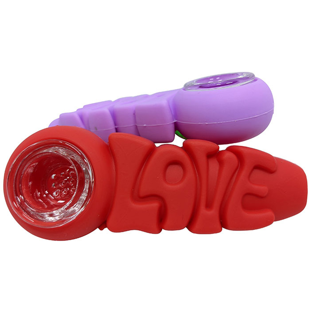 Photograph of product: 3" Silicone LOVE Spoon Hand Pipe (assorted colors) $10