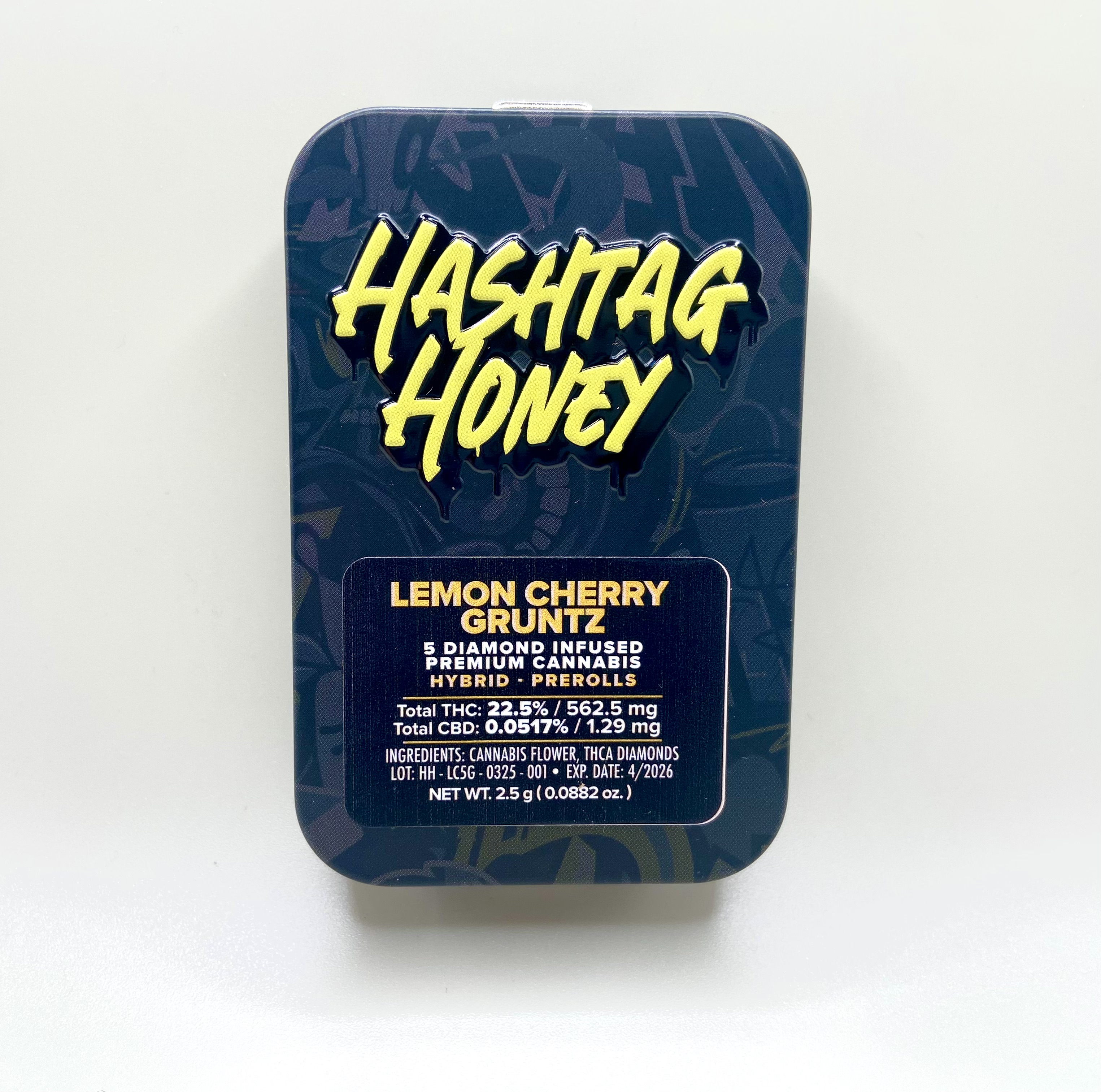 Photograph of product: au chocolattag Honey - Lemon Cherry Gruntz Diamond Infused Prerolls - 5pk