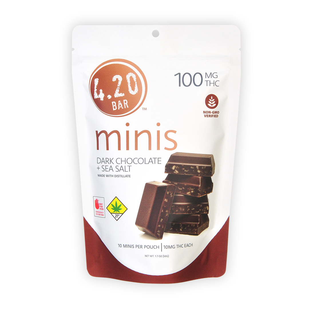 Photograph of product: 420 Mini - Dark Chocolate Sea Salt 10pk (100mg)