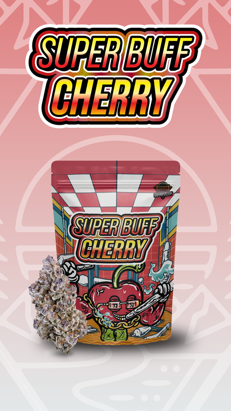 Photograph of product: Super Buff Cherry Prepacked by Voyage Bloom - 3.5g