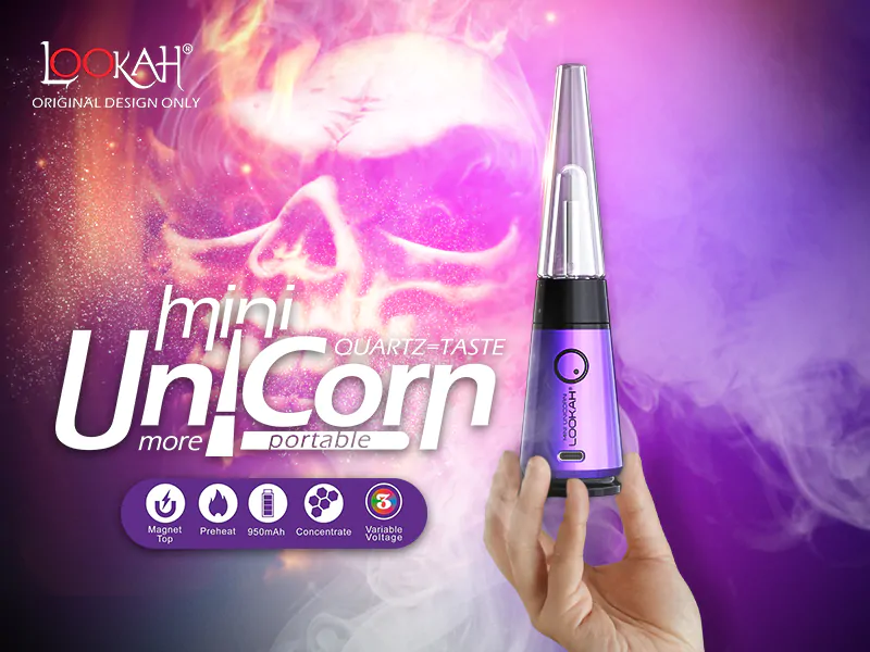 Photograph of product: Unicorn Mini Electric Dab Rig - Lookah - Orange