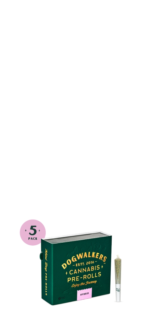 Photograph of Product: Dogwalkers OMG 5-Pack Mini Dogs Prerolls 1.75g