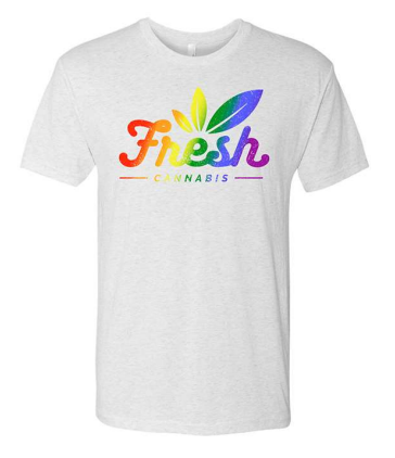 Photograph of product: Fresh | Unisex Tee | White Heathered Pride | XL