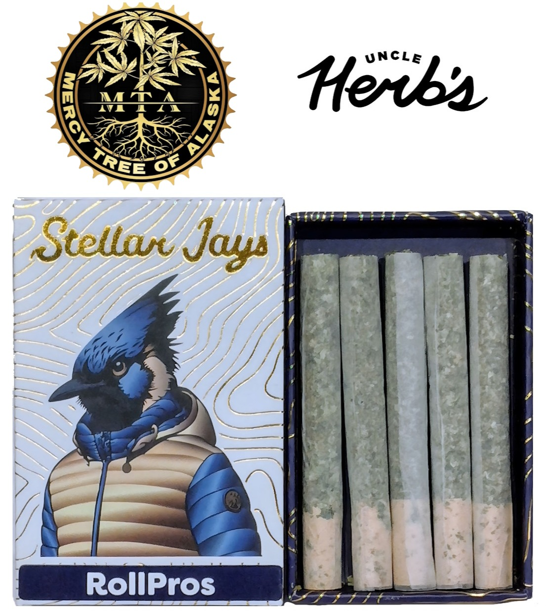 Photograph of product: Mercy Fruit Haze RollPros Stellar Jays 6pk by Mercy Tree of Alaska